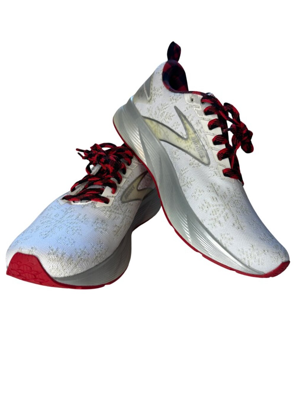 Brooks Levitate Running Sneakers |White Red Silver Run Merry Christmas Limited